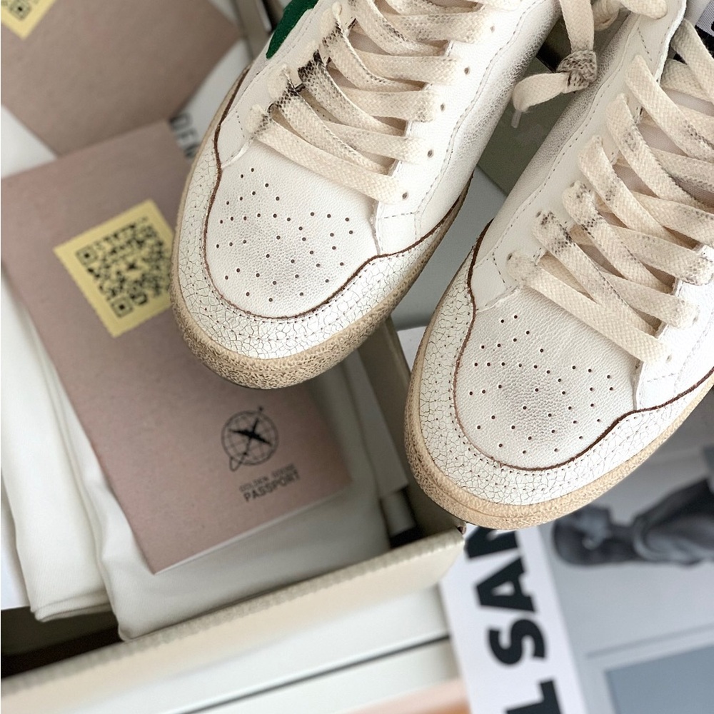 Golden Goose White and Green Sneakers - Picture 9 of 9